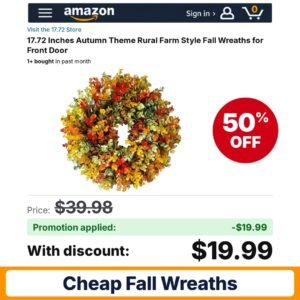 17.72 Inches Autumn Theme Rural Farm Style Amazon promo code CDT3JF4J – 50% off