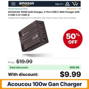 ACOUCOU 100W GaN Charger – 50% off
