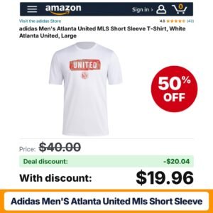 adidas Men's Atlanta United MLS Short Sleeve – 50% off