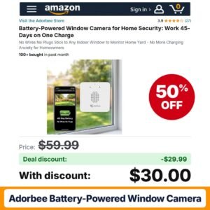 Adorbee Battery-Powered Window Camera – 50% off