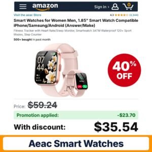 aeac Smart Watches Amazon promo code AEAC208P – 40% off