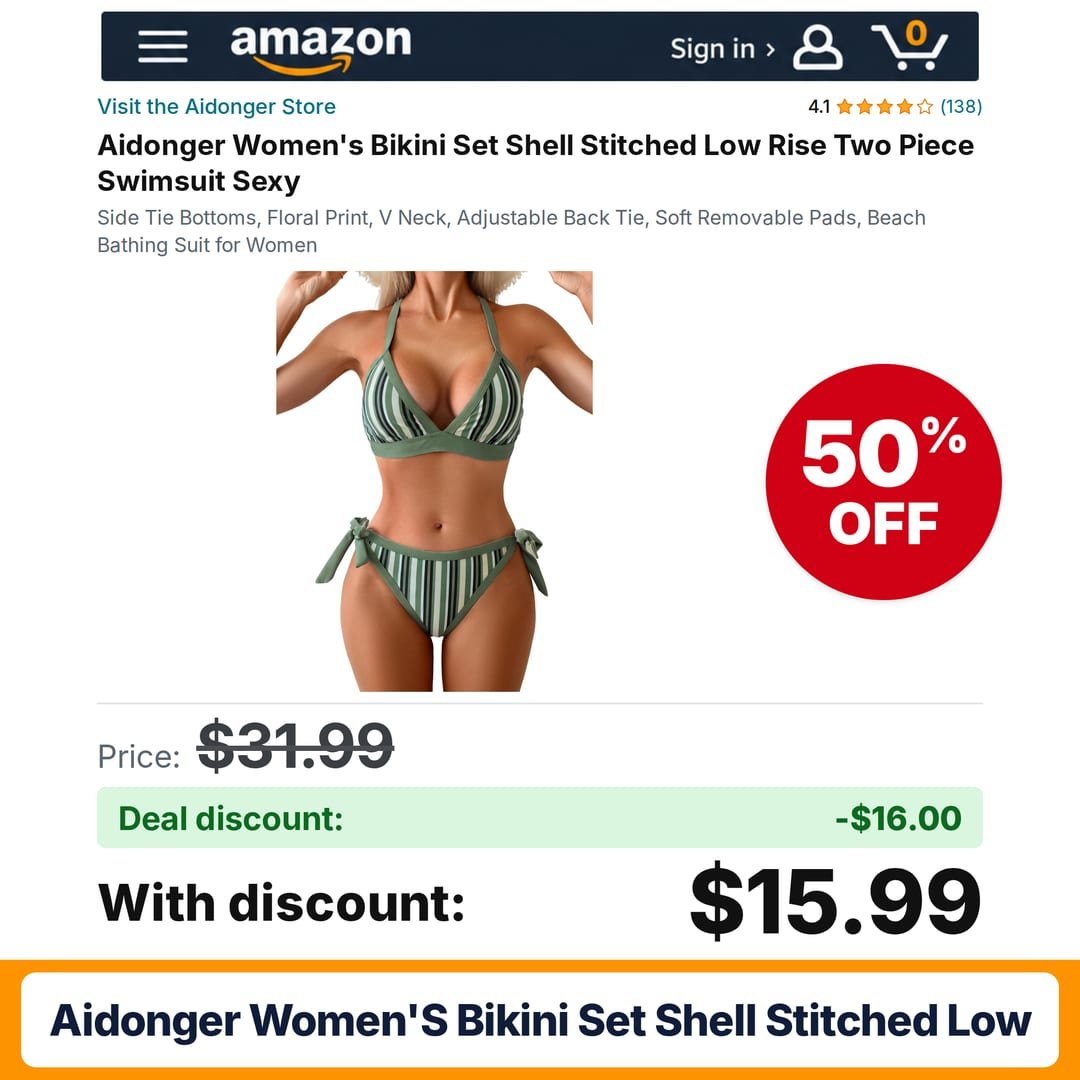 Aidonger Women's Bikini Set Shell Stitched Low – 50% off