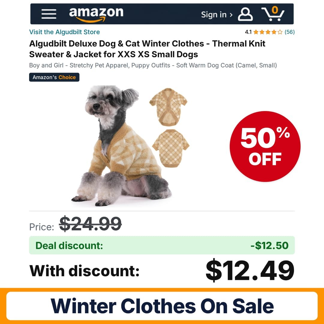 Algudbilt Deluxe Dog & Cat Winter Clothes – 50% off