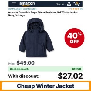 Amazon Essentials Boys' Water Resistant Ski Winter – 40% off