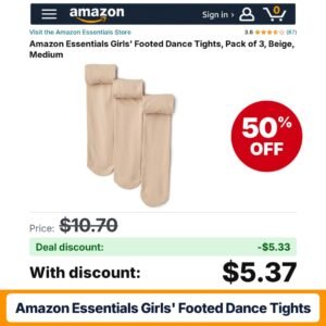 Amazon Essentials Girls' Footed Dance Tights – 50% off