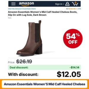 Amazon Essentials Women's Mid Calf Heeled Chelsea – 54% off