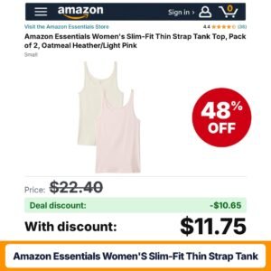Amazon Essentials Women's Slim-Fit Thin Strap Tank – 48% off