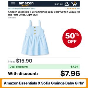Amazon Essentials x Sofia Grainge Baby Girls' – 50% off