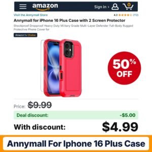 Annymall for iPhone 16 Plus Case – 50% off