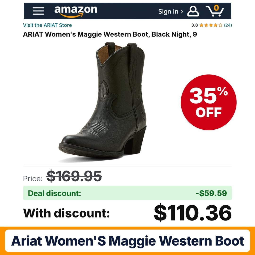 ARIAT Women's Maggie Western Boot – 35% off