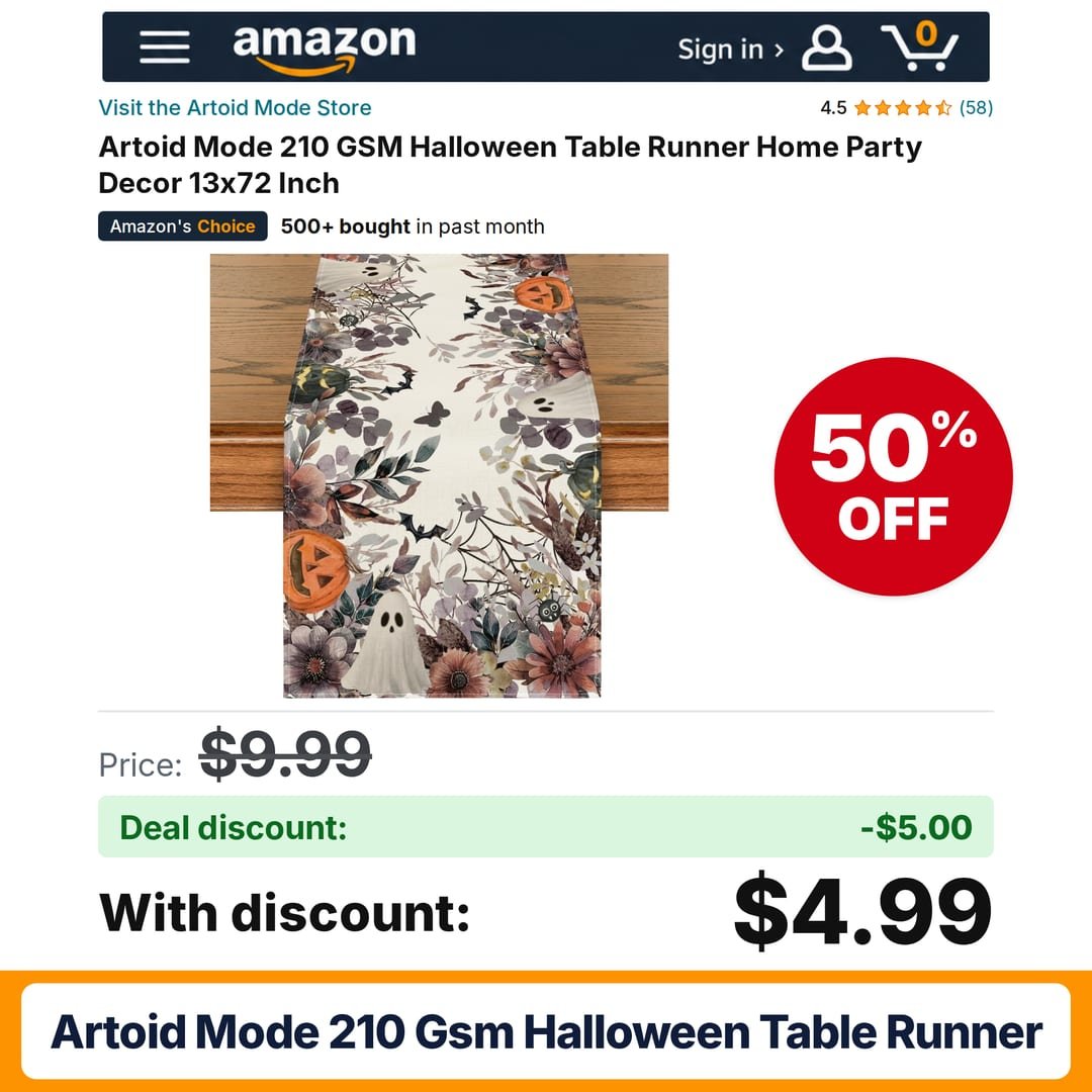 Artoid Mode 210 GSM Halloween Table Runner – 50% off