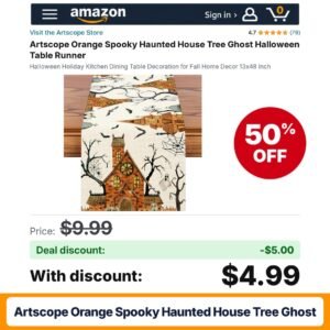 Artscope Orange Spooky Haunted House Tree Ghost – 50% off