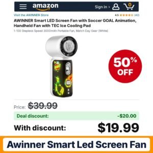 AWINNER Smart LED Screen Fan – 50% off