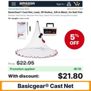 BasicGear® Cast Net Amazon promo code SIGNUP5OFF – 5% off