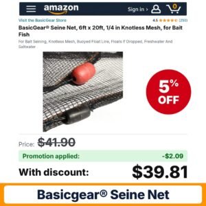 BasicGear® Seine Net Amazon promo code SIGNUP5OFF – 5% off