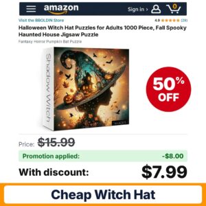 BBOLDIN Halloween Witch Hat Puzzles Amazon promo code M0C5N3PK – 50% off