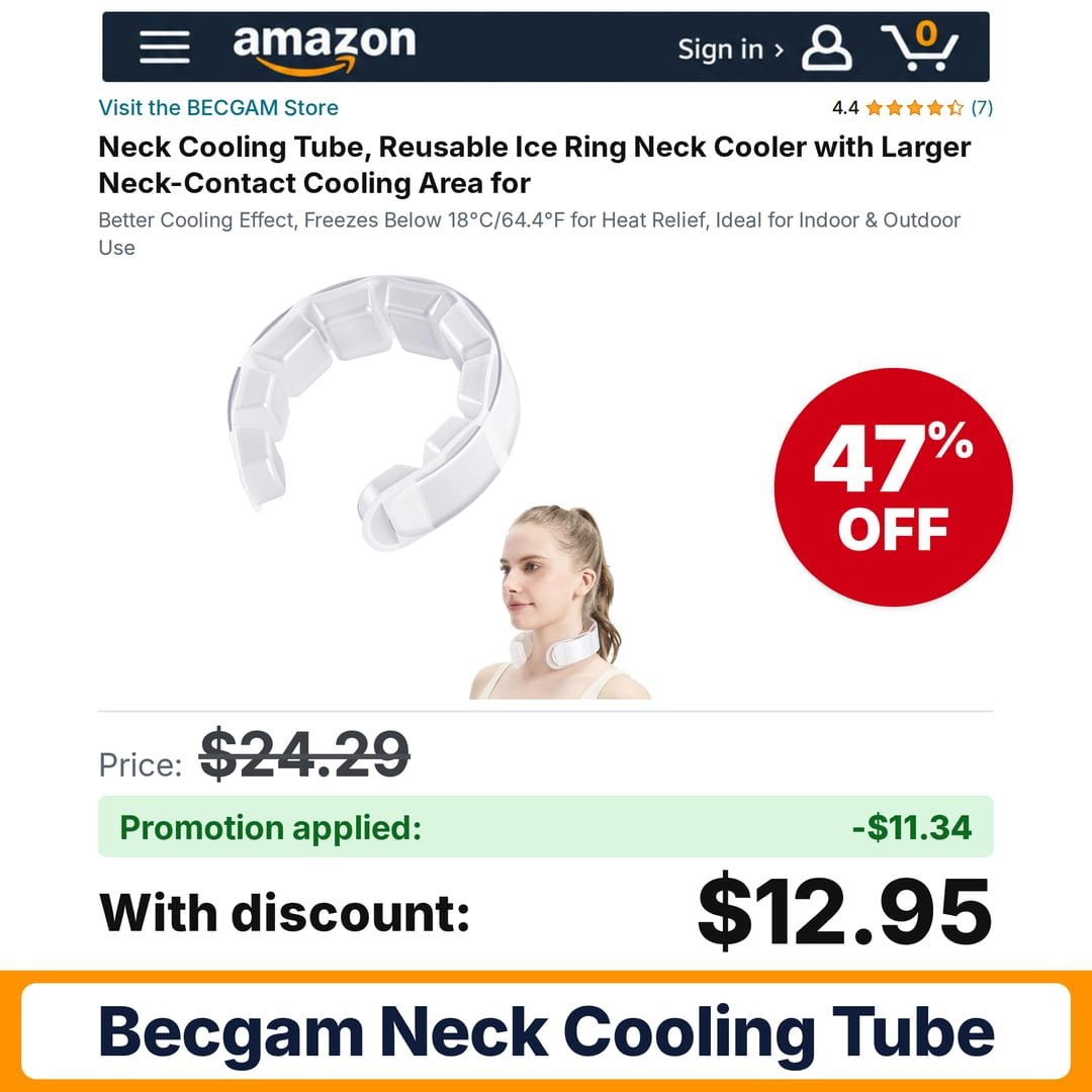BECGAM Neck Cooling Tube Amazon promo code JQ1J9RUA – 47% off