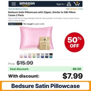 Bedsure Satin Pillowcase – 50% off