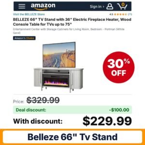 BELLEZE 66" TV Stand – 30% off