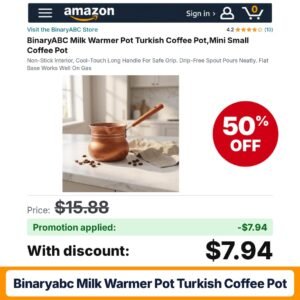 BinaryABC Milk Warmer Pot Turkish Coffee Pot Amazon promo code UITCEYHI – 50% off