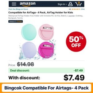 Bingcok Compatible for AirTags- 4 Pack – 50% off