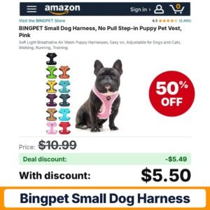 BINGPET Small Dog Harness – 50% off