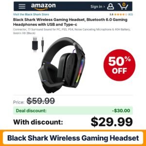 Black Shark Wireless Gaming Headset – 50% off