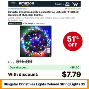 Blingstar Christmas Lights Colored String Lights 33 – 51% off