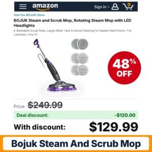 BOJUK Steam and Scrub Mop – 48% off