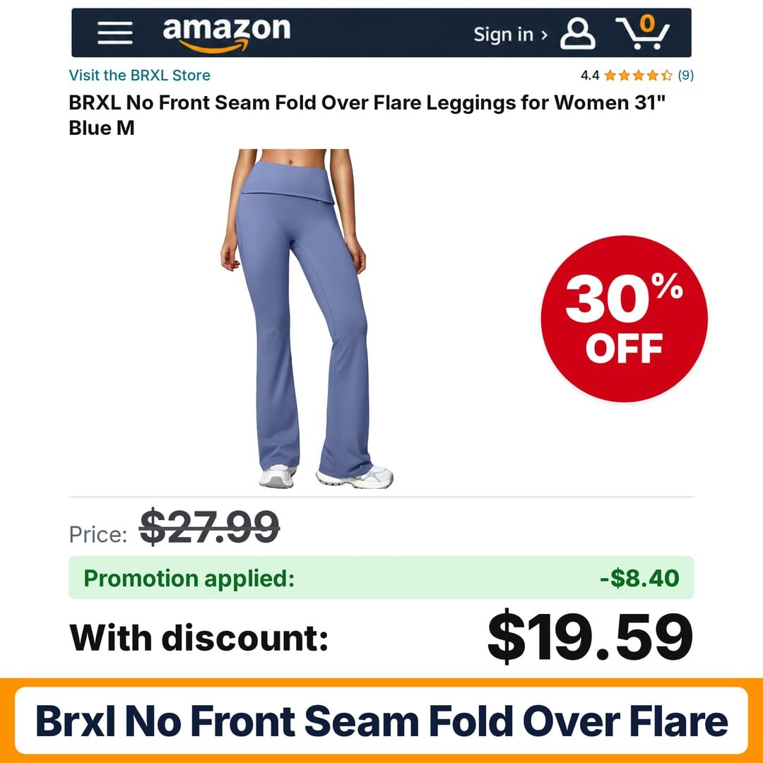 BRXL No Front Seam Fold Over Flare Amazon promo code LKO93EO7 – 30% off
