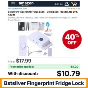 Bstsilver Fingerprint Fridge Lock Amazon promo code FX5AG1PB – 40% off