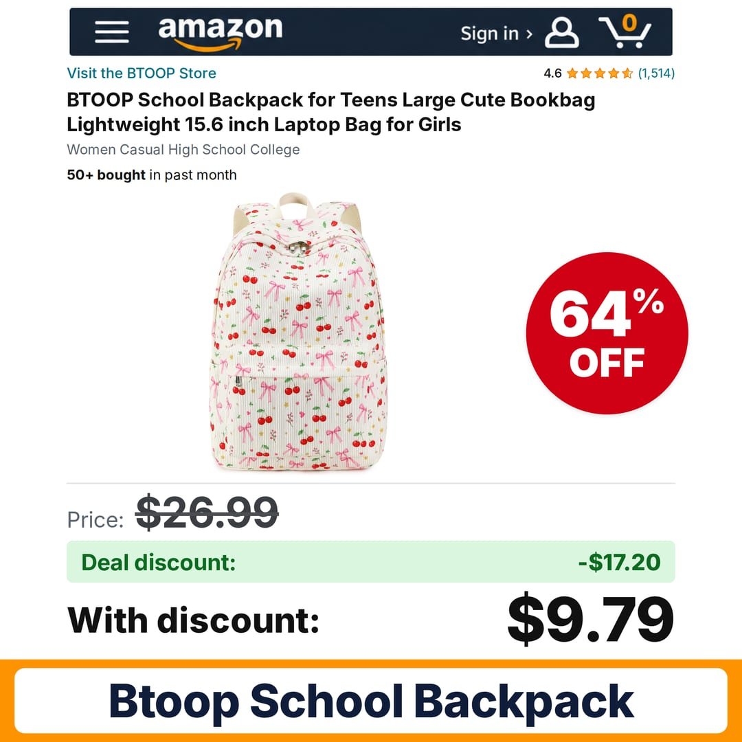 BTOOP School Backpack – 64% off