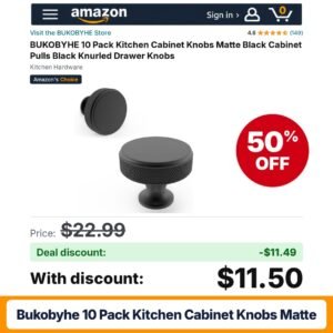 BUKOBYHE 10 Pack Kitchen Cabinet Knobs Matte – 50% off