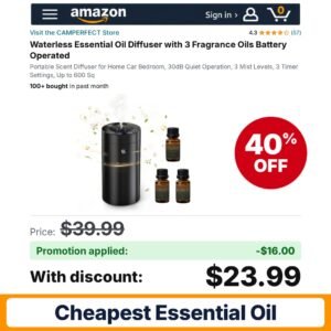 CAMPERFECT Waterless Essential Oil Diffuser Amazon promo code HE7MICOR – 40% off