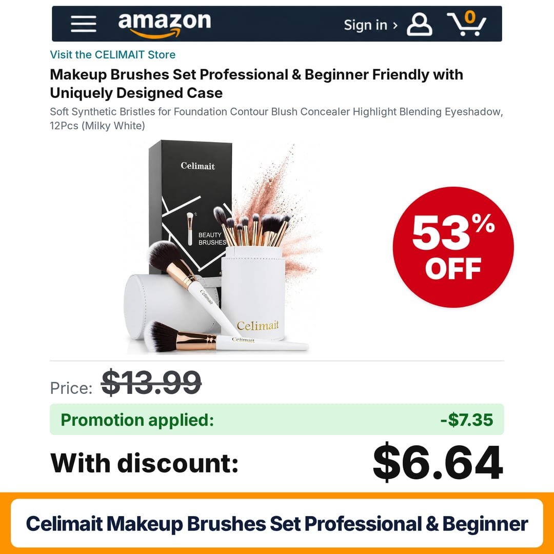 CELIMAIT Makeup Brushes Set Professional & Beginner Amazon promo code EKS9CXYX – 53% off