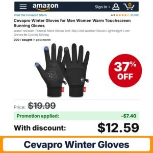 Cevapro Winter Gloves Amazon promo code QDX4AL9J – 37% off