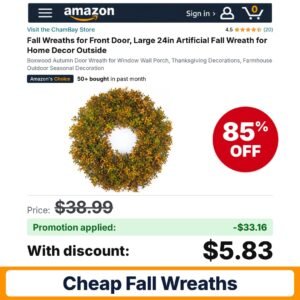 ChamBay Fall Wreaths Amazon promo code 6R544A62 – 85% off