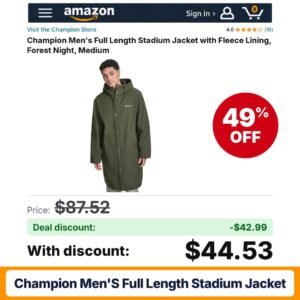 Champion Men's Full Length Stadium Jacket – 49% off