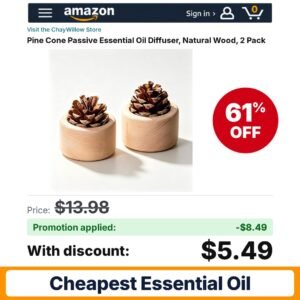 ChayWillow Pine Cone Passive Essential Oil Diffuser Amazon promo code S5XVLCOS – 61% off