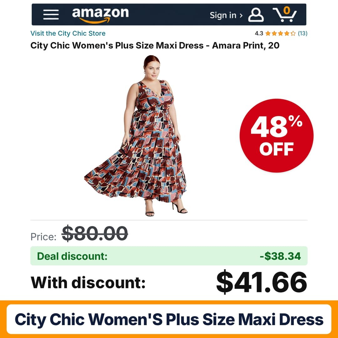 City Chic Women's Plus Size Maxi Dress – 48% off