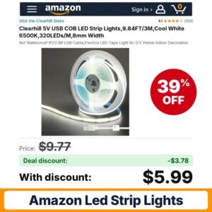 Clearhill 5V USB COB LED Strip Lights – 39% off