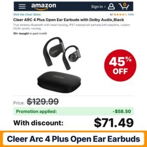 Cleer ARC 4 Plus Open Ear Earbuds Amazon promo code ARC4PLUSDC – 45% off