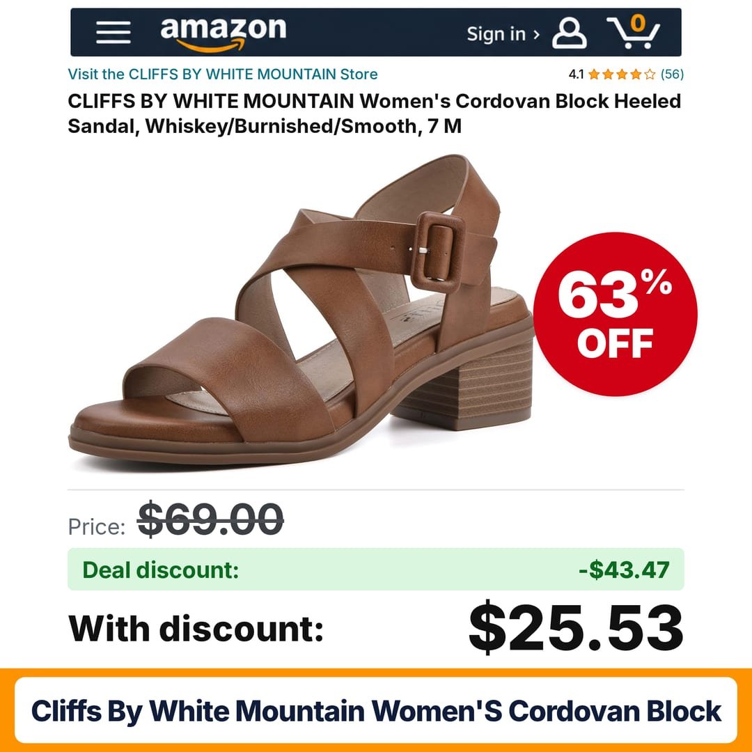 CLIFFS BY WHITE MOUNTAIN Women's Cordovan Block – 63% off
