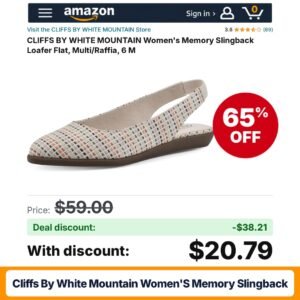 CLIFFS BY WHITE MOUNTAIN Women's Memory Slingback – 65% off