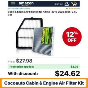 COCOAUTO Cabin & Engine Air Filter Kit Amazon promo code SOK7FRCB – 12% off