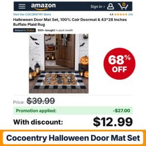 COCOENTRY Halloween Door Mat Set Amazon promo code WL2JSXTE – 68% off