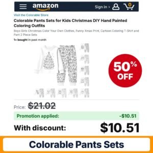 Colorable Pants Sets Amazon promo code NFKUKBAM – 50% off