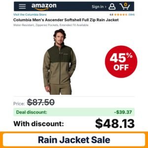 Columbia Men's Ascender Softshell Full Zip Rain – 45% off