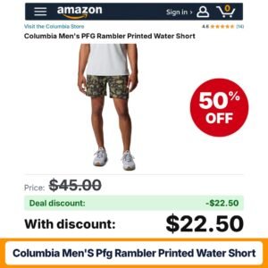 Columbia Men's PFG Rambler Printed Water Short Shark Everglades – 50% off