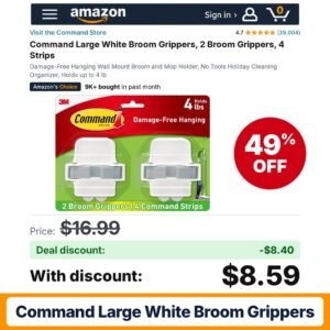 Command Large White Broom Grippers – 49% off